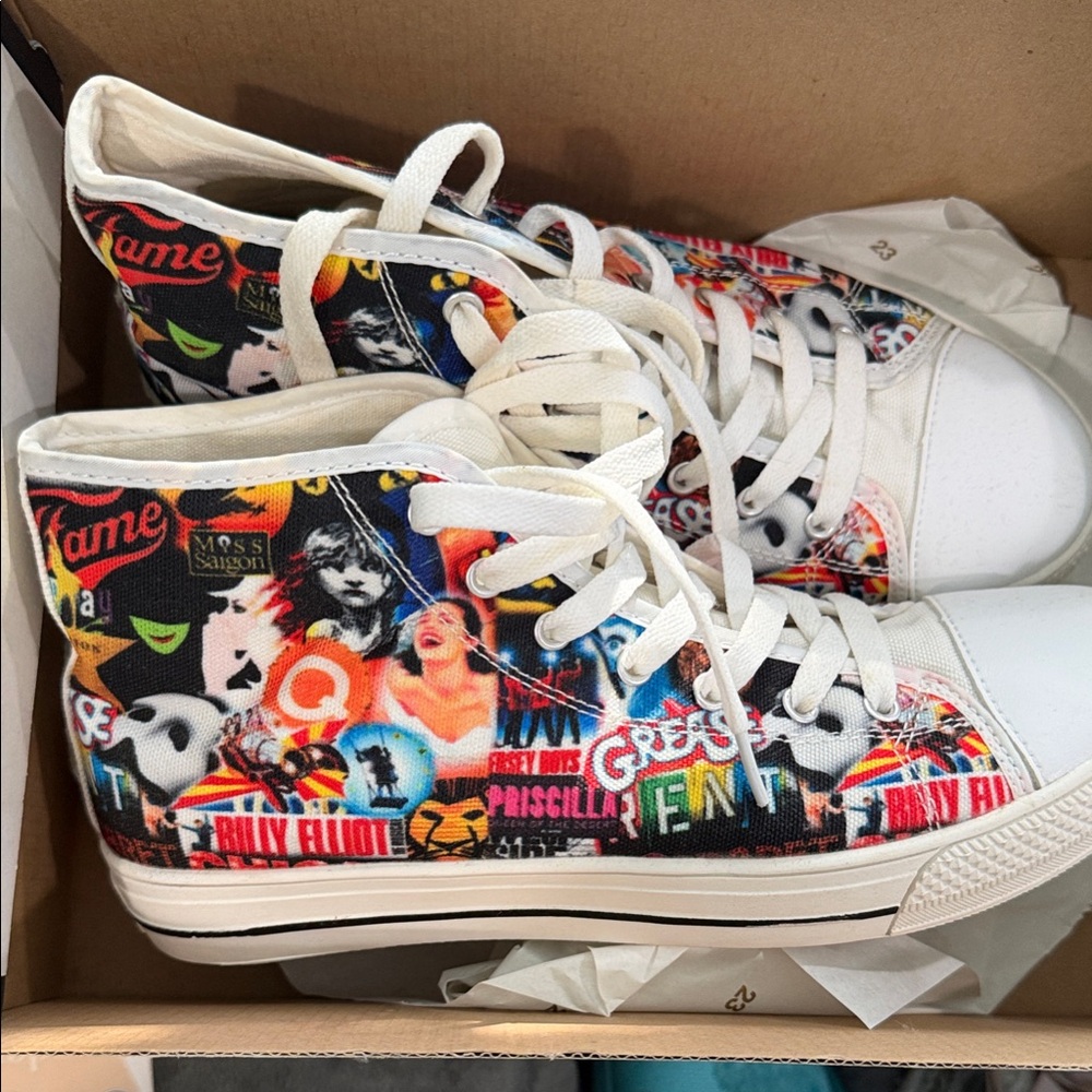 Colorful Graphic High-Top Sneakers